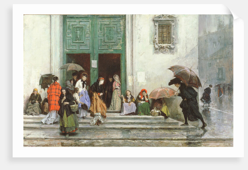 Coming Out of Church, before 1875 by Raimundo de Madrazo y Garreta