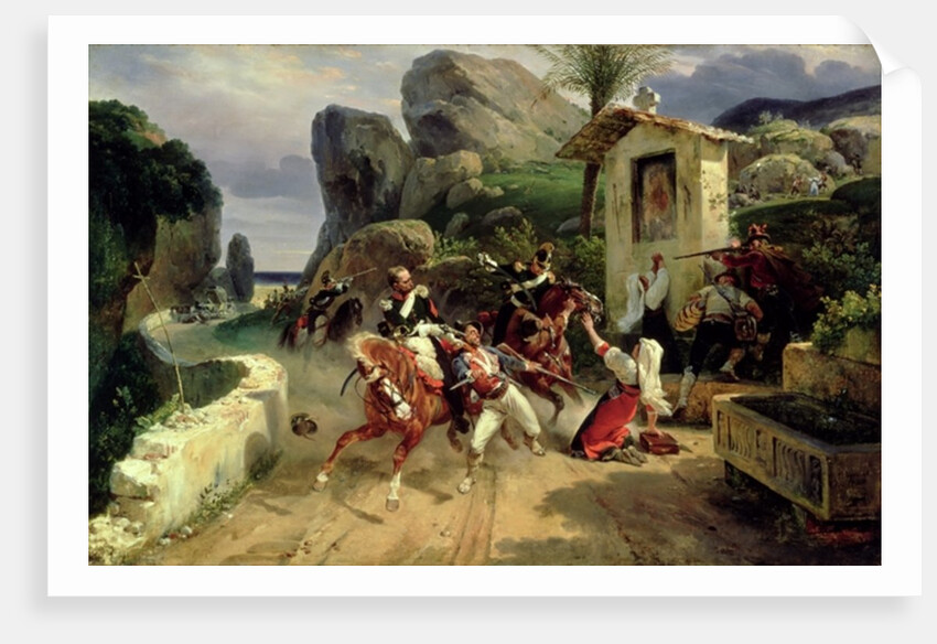 Italian Brigands Surprised by Papal Troops, 1831 by Emile Jean Horace Vernet