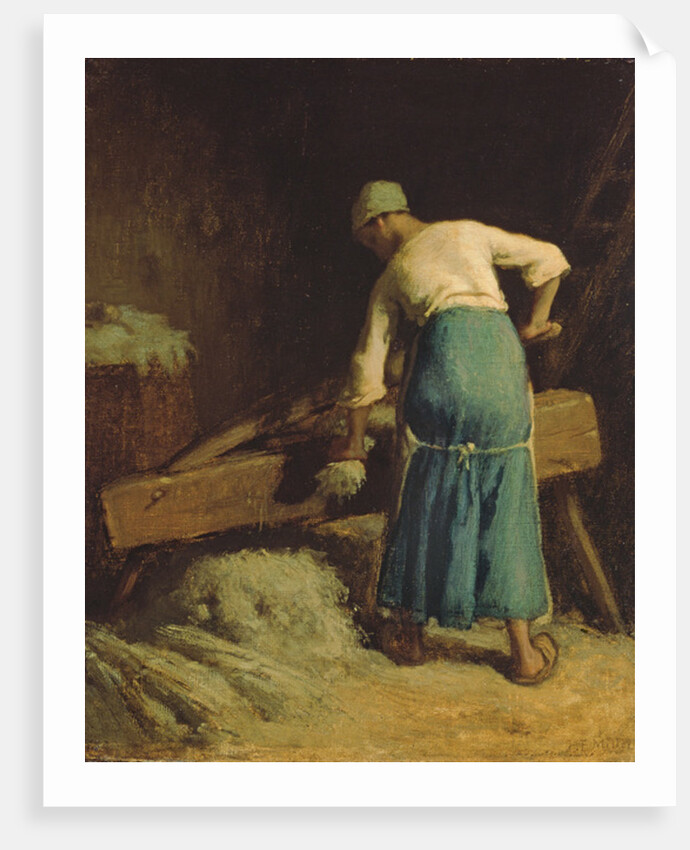 Breaking Flax by Jean-Francois Millet
