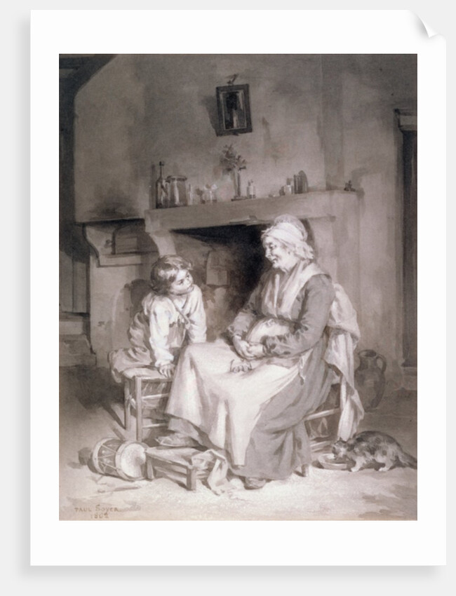 Interior with Old Woman and Boy, 1862 by Paul Soyer