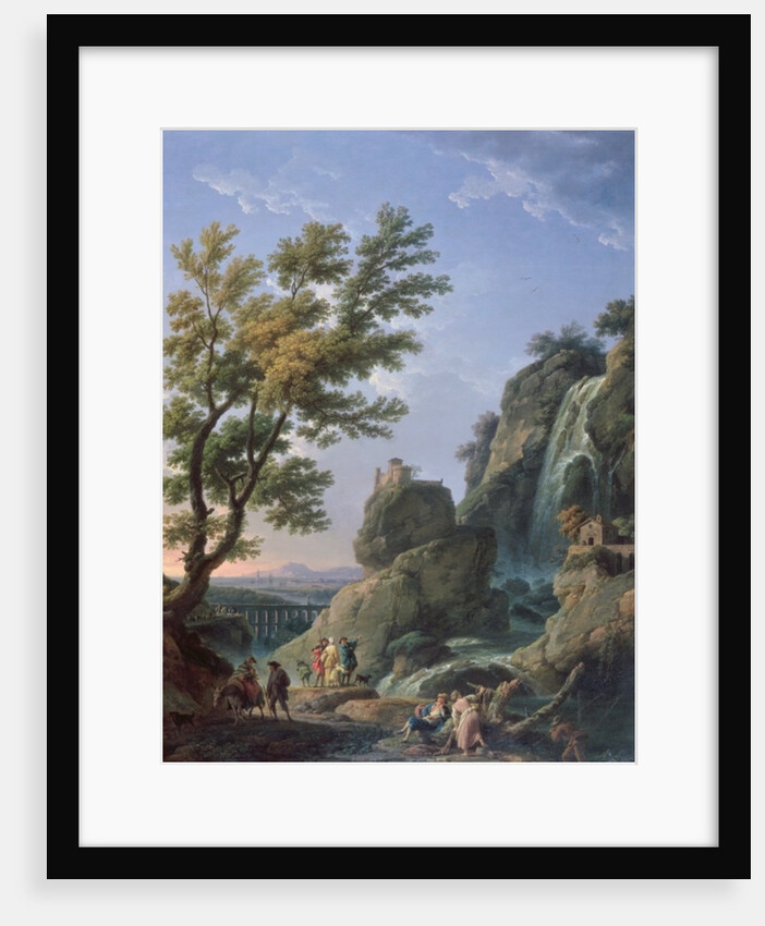 Landscape with Waterfall and Figures, 1768 by Claude Joseph Vernet