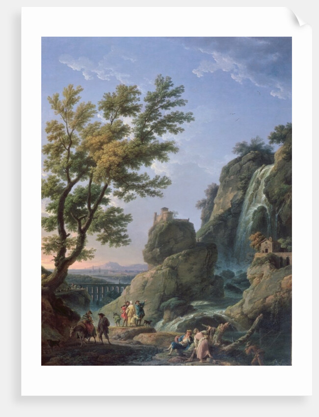 Landscape with Waterfall and Figures, 1768 by Claude Joseph Vernet