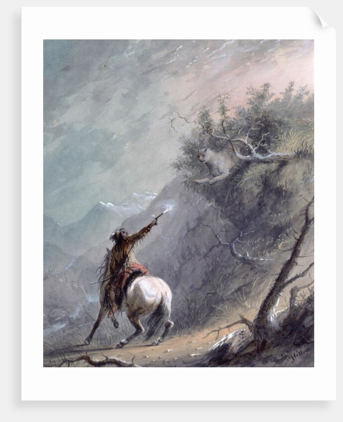 Shooting a Cougar by Alfred Jacob Miller