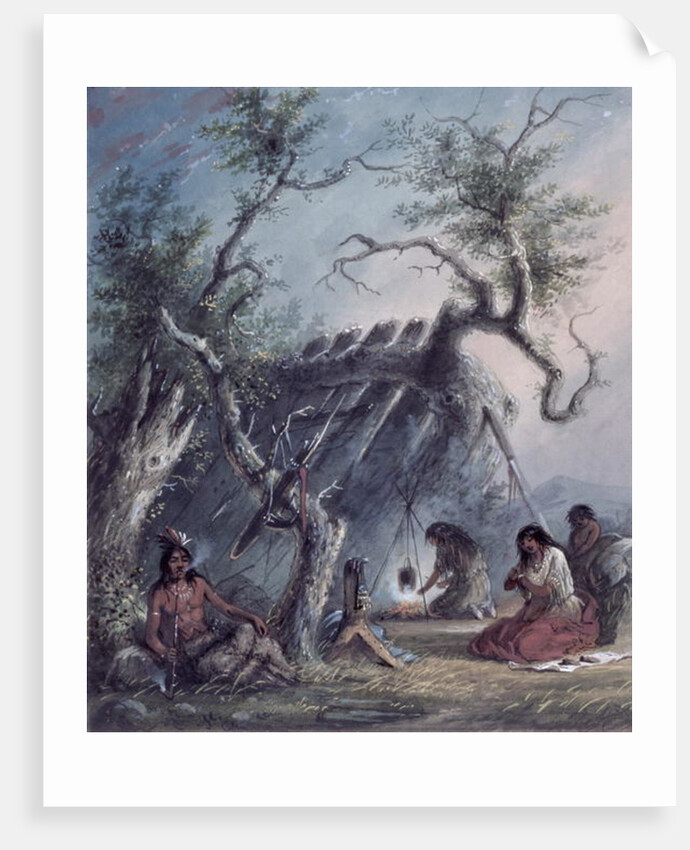 Indian Lodge, 1837 by Alfred Jacob Miller