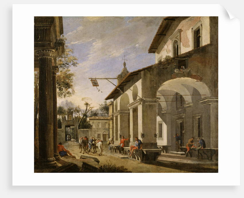 Courtyard of an Inn with Classical Ruins, 1621-47 by Viviano Codazzi