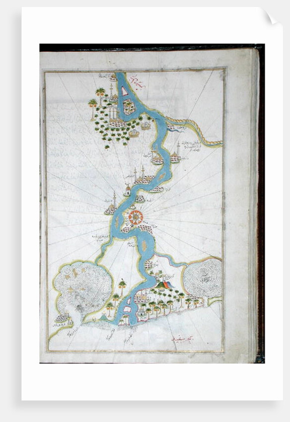 MS W.658 fol.304v Map of the Nile from the Kitab-I Bahriye by Piri Reis