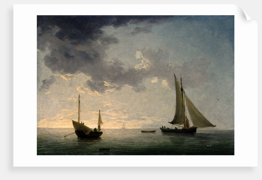 A Lugger and a Smack in Light Airs by Charles Brooking