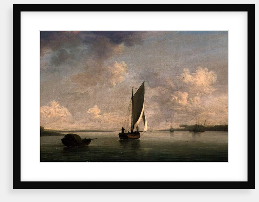 A Smack Under Sail in a Light Breeze in a River, c.1756-9 by Charles Brooking