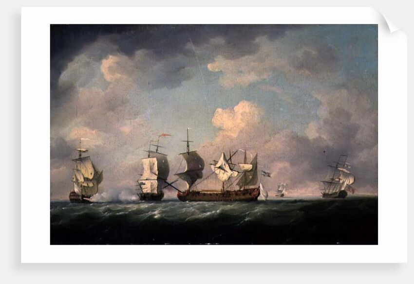 The Capture of the 'Marquis d'Antin' and the 'Louis Erasme', c.1745-55 by Charles Brooking