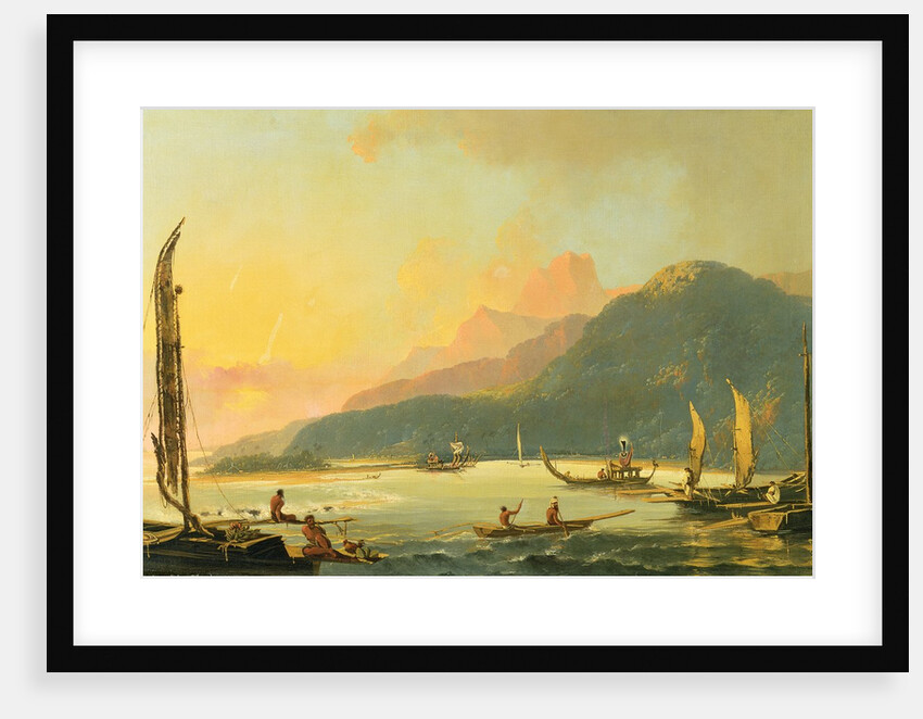 Tahitian War Galleys in Matavai Bay, Tahiti, 1766 by William Hodges