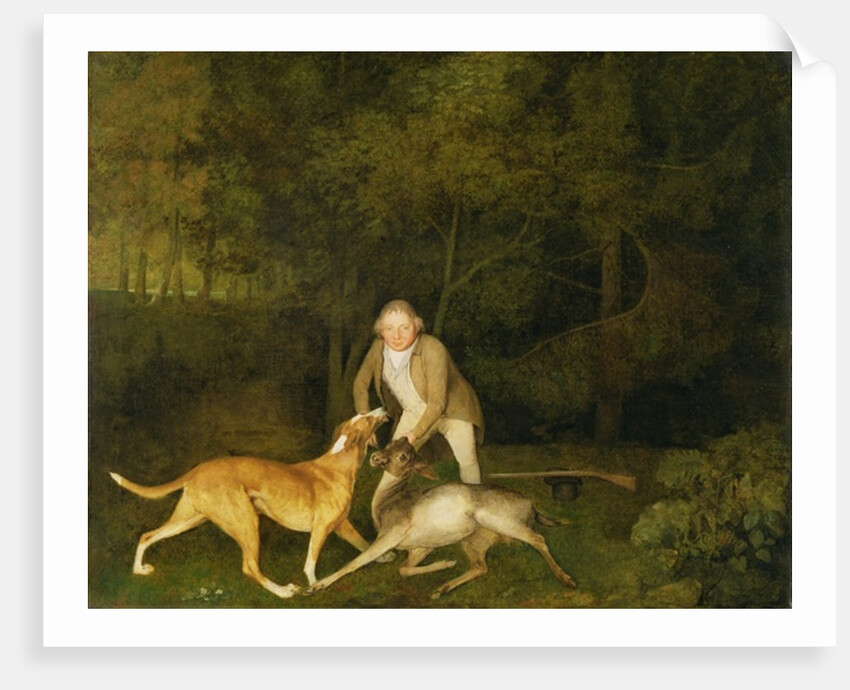 Freeman, the Earl of Clarendon's Gamekeeper, With a Dying Doe and Hound, 1800 by George Stubbs