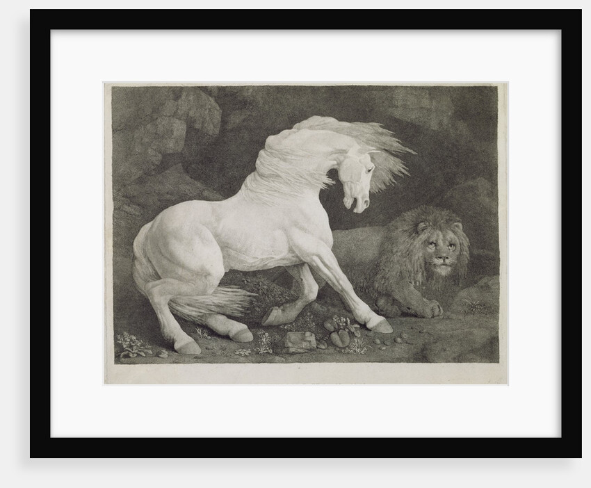 A Horse Affrighted by a Lion by George Stubbs