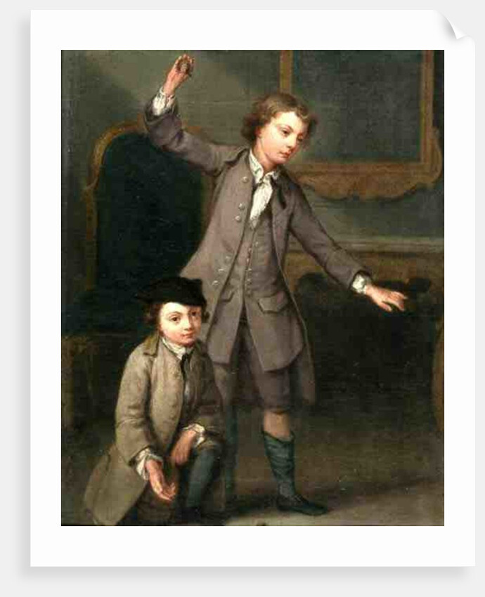 Two Boys of the Nollekens Family, Probably Joseph and John Joseph, Playing at Tops, 1745 by Joseph Francis Nollekens