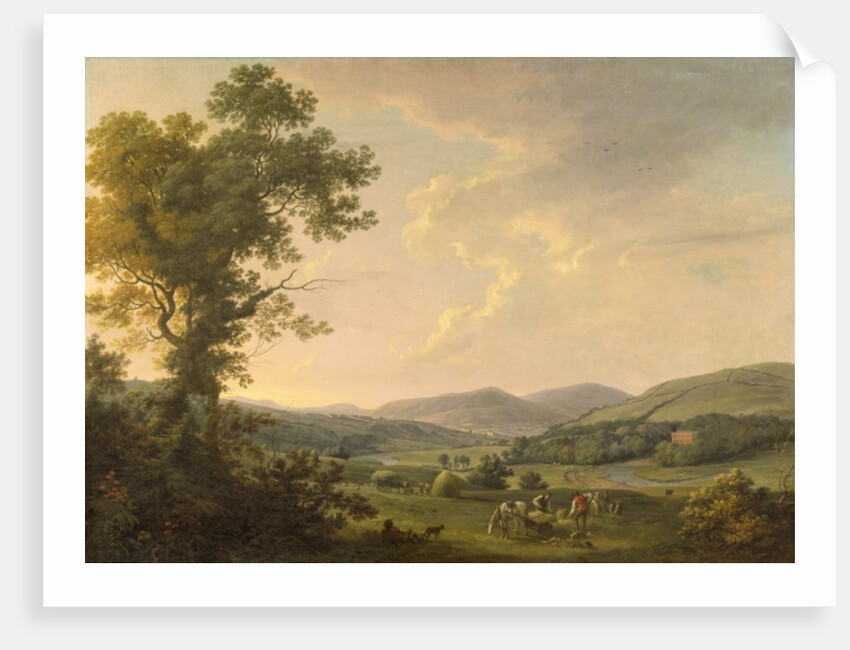 Landscape with Haymakers and a Distant View of a Georgian House, c.1780 by William Ashford