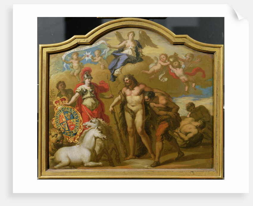 Allegory of the Power of Great Britain by Land, design for a decorative panel for George I's ceremonial coach, c.1718 by James (attr. to) Thornhill
