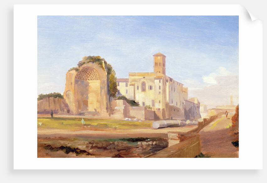 The Temple of Venus and Rome, Rome, 1840 by Edward Lear