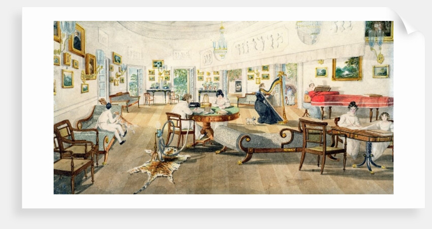 The Summer Room in the Artist's House at Patna, India, 11 September 1824 by Charles D'Oyly