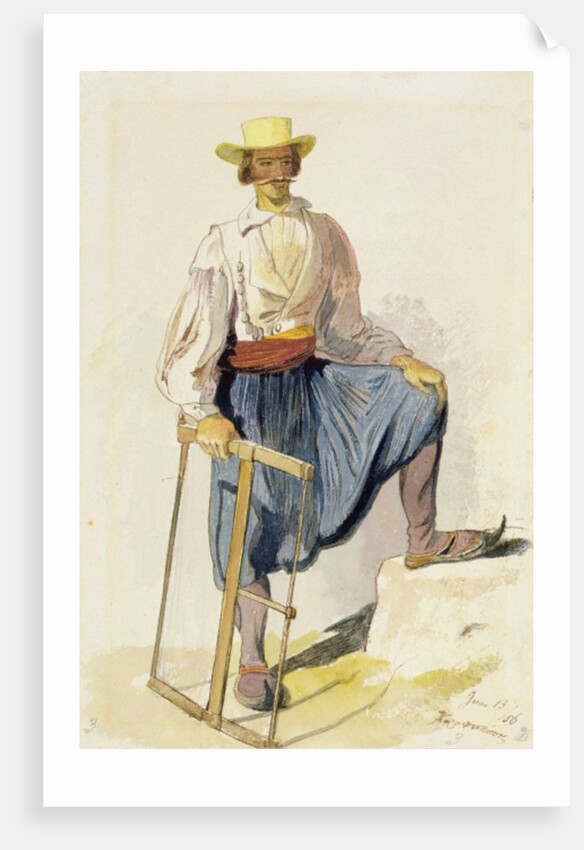 Greek Woodcutter, 13 June 1856 by Edward Lear