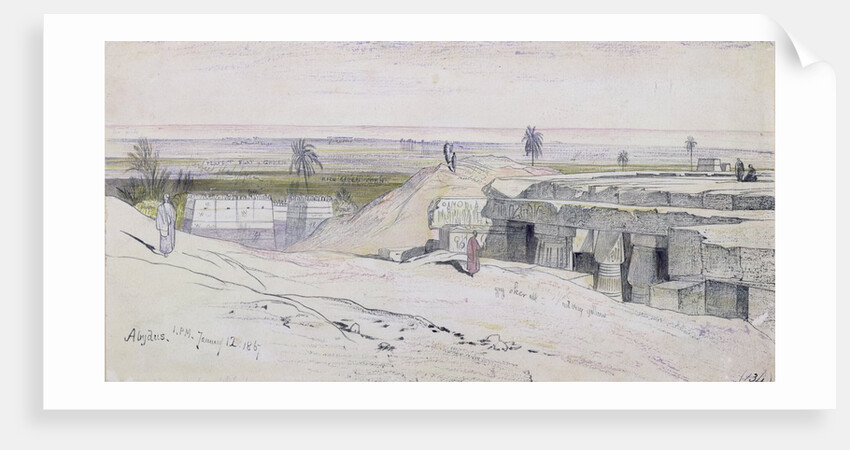 Abydus, 1pm, 12th January 1867 by Edward Lear