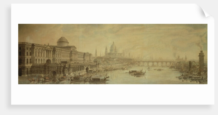 Somerset House, St. Paul's Cathedral and Blackfriars' Bridge by Louis Jean Desprez