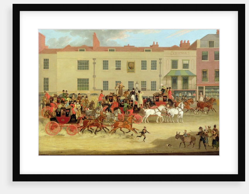 The North Country Mails at the Peacock, Islington, 1821 by James Pollard