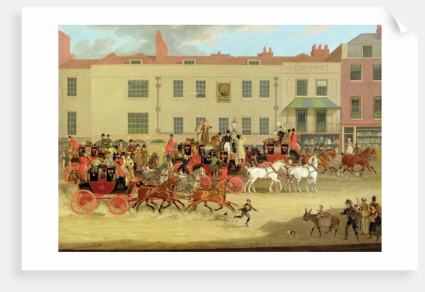 The North Country Mails at the Peacock, Islington, 1821 by James Pollard