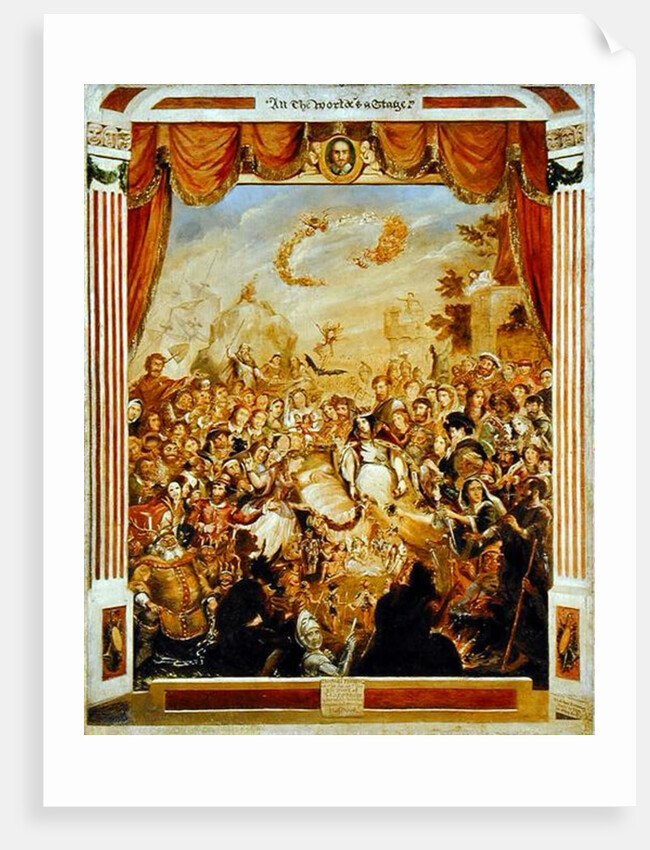 The First Appearance of William Shakespeare on the Stage of the Globe with Part of his Dramatic Company in 1564, 1864-65 by George Cruikshank