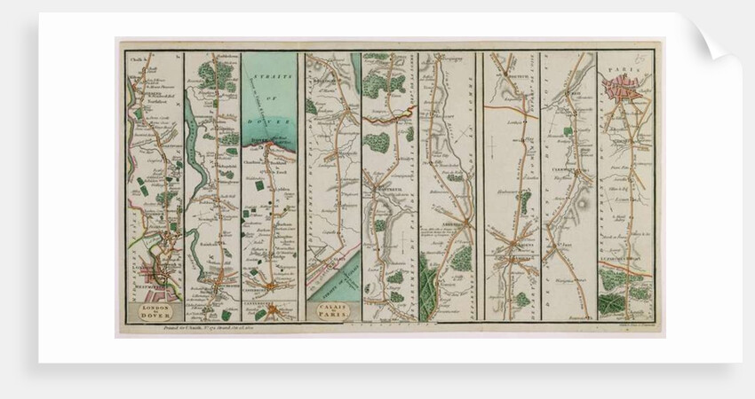 A New Plan of the Road from London to Dover and from Calais to Paris by C. A. Smith