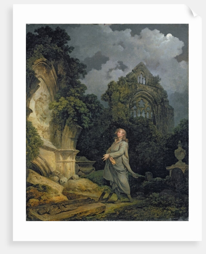 Visitor to a Moonlit Churchyard, 1790 by Philip James de Loutherbourg