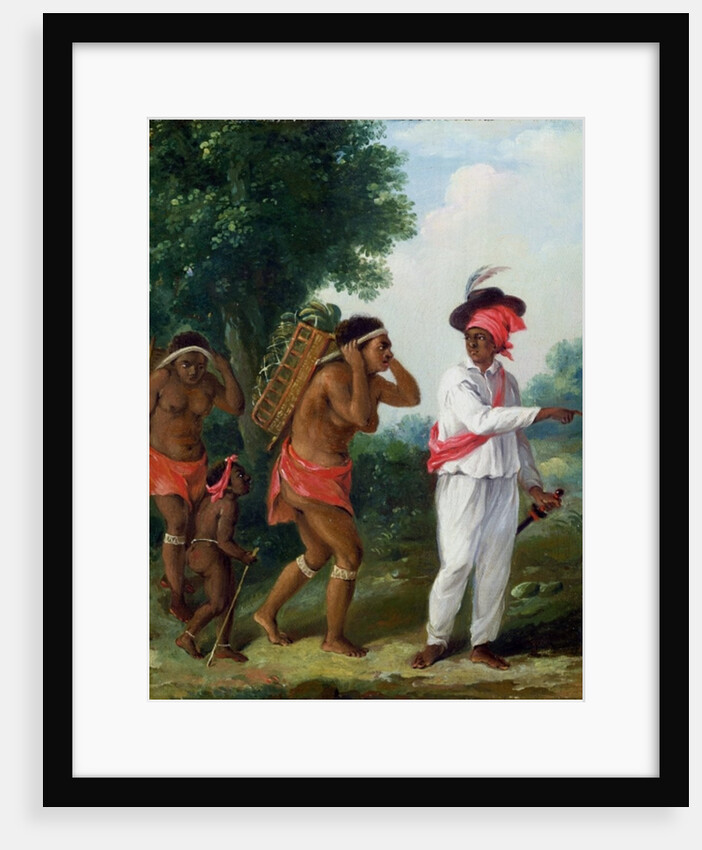 West Indian Man of Colour, Directing two Carib Women with a Child, c.1780 by Agostino Brunias