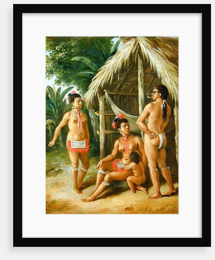 A Leeward Islands Carib Family outside a Hut, c.1780 by Agostino Brunias