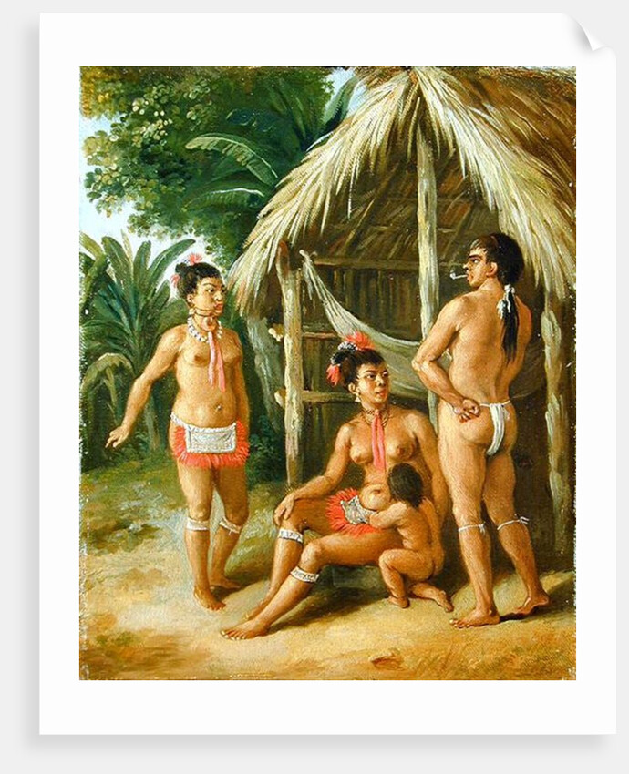A Leeward Islands Carib Family outside a Hut, c.1780 by Agostino Brunias