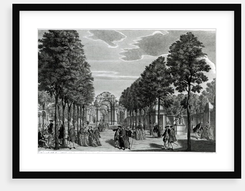 The Triumphal Arches, Handel's Statue in the South Walk of Vauxhall Gardens by Samuel (after) Wale