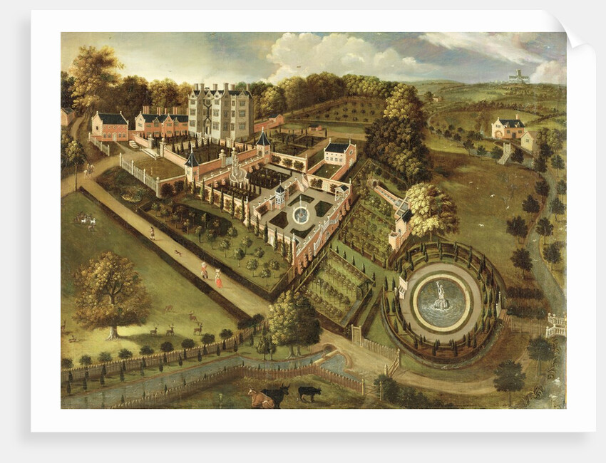 The House and Garden of Llanerch Hall, Denbighshire, c.1662-72 by English School