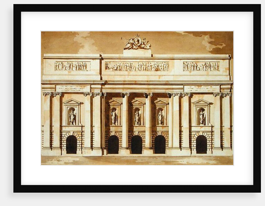 Elevation for the West Front of Parliament House, Dublin, c.1787 by James Gandon