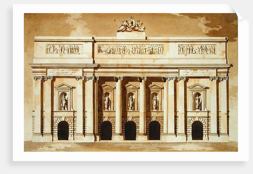 Elevation for the West Front of Parliament House, Dublin, c.1787 by James Gandon