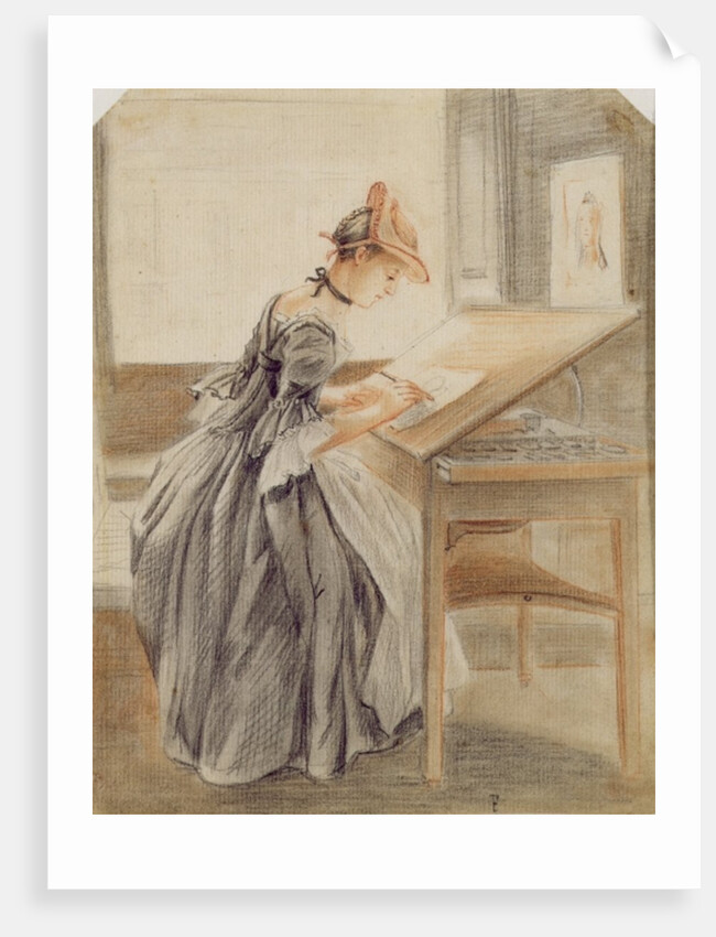 A Lady Copying at a Drawing Table, c.1760-70 by Paul Sandby