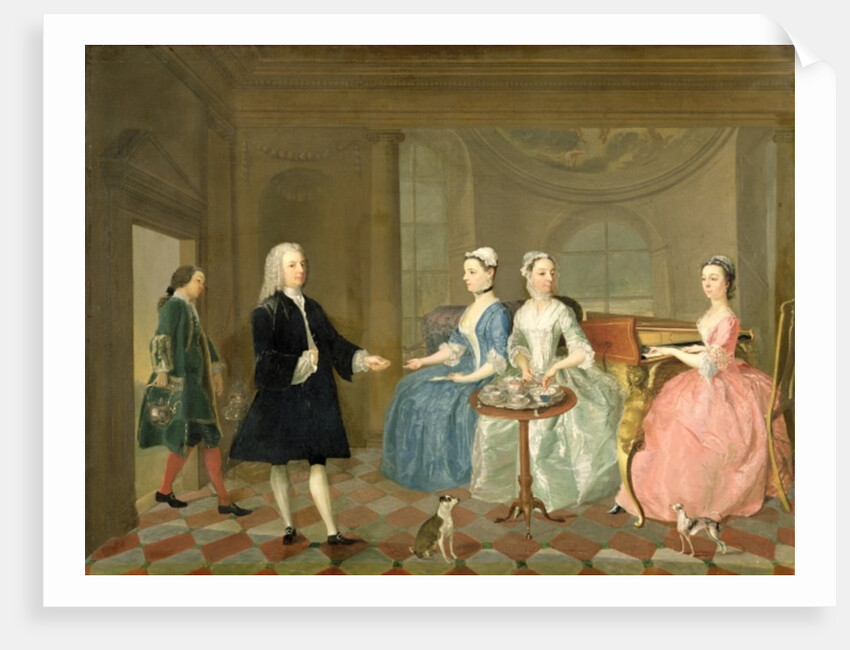 A Family Being Served with Tea, c.1740-45 by English School