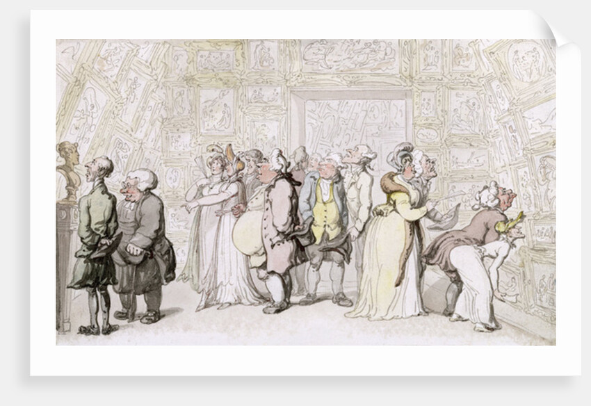 Viewing at the Royal Academy, c.1815 by Thomas Rowlandson