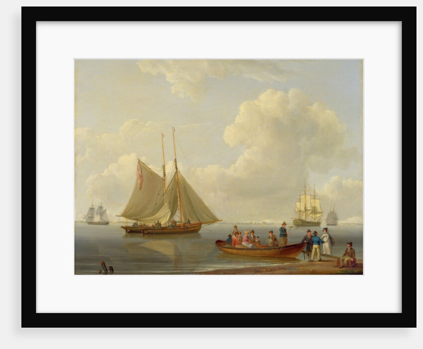 A Wherry Taking Passengers out to Two Anchored Packets, 1825 by William Anderson