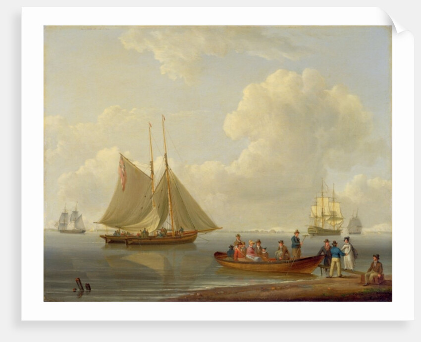 A Wherry Taking Passengers out to Two Anchored Packets, 1825 by William Anderson