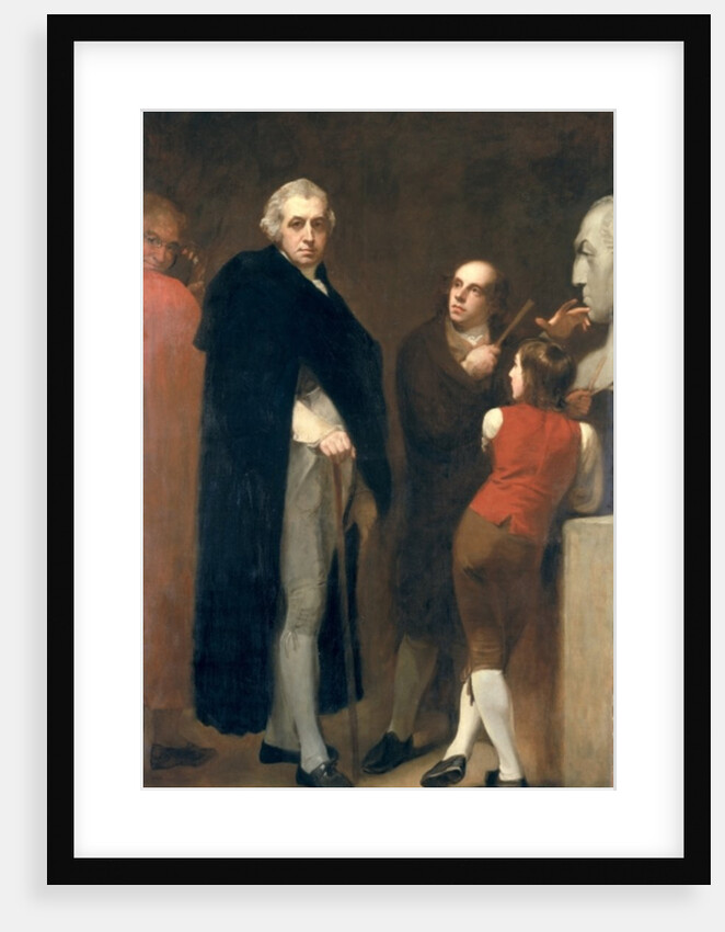 John Flaxman modelling his bust of William Hayley, c.1791-92 by George Romney