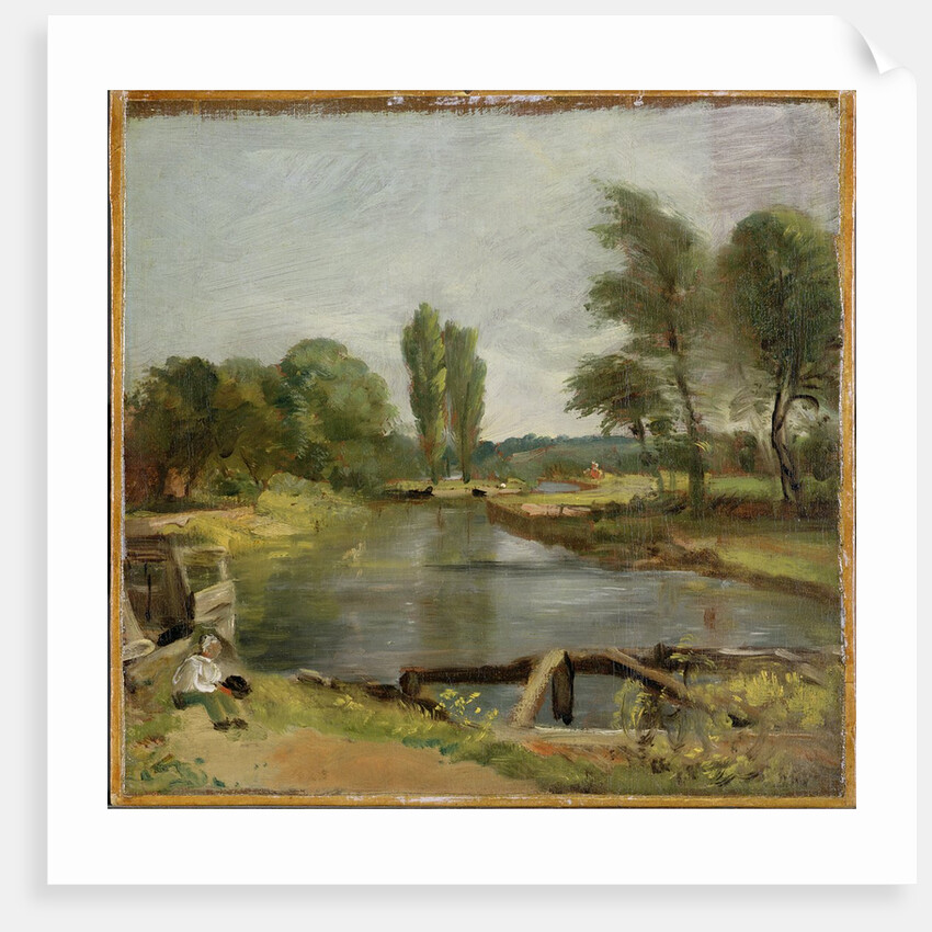 Flatford Lock, 1810-11 by John Constable