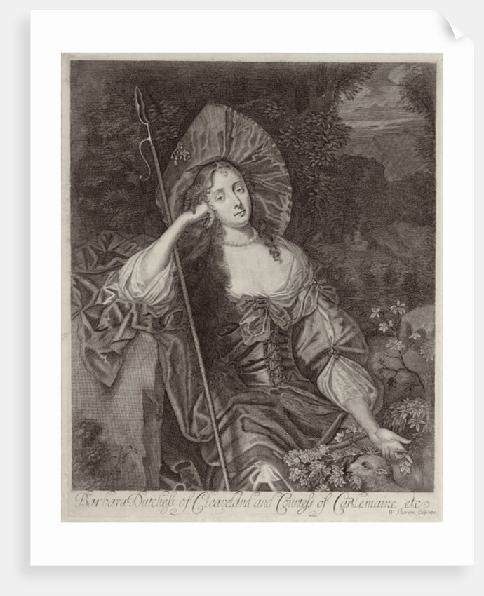 Barbara Duchess of Cleaveland as a Shepherdess engraved by William Sherwin, 1670 by Peter Lely