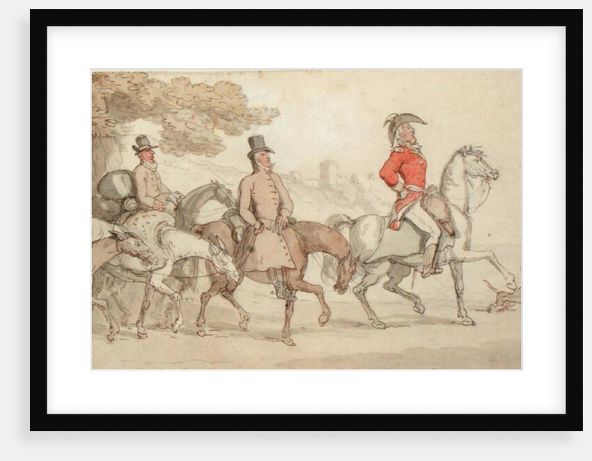 Illustrations for 'The Military Adventures of Johnny Newcome: 'Dashed with his suite for Santarem that night' by John Mitford by Thomas Rowlandson