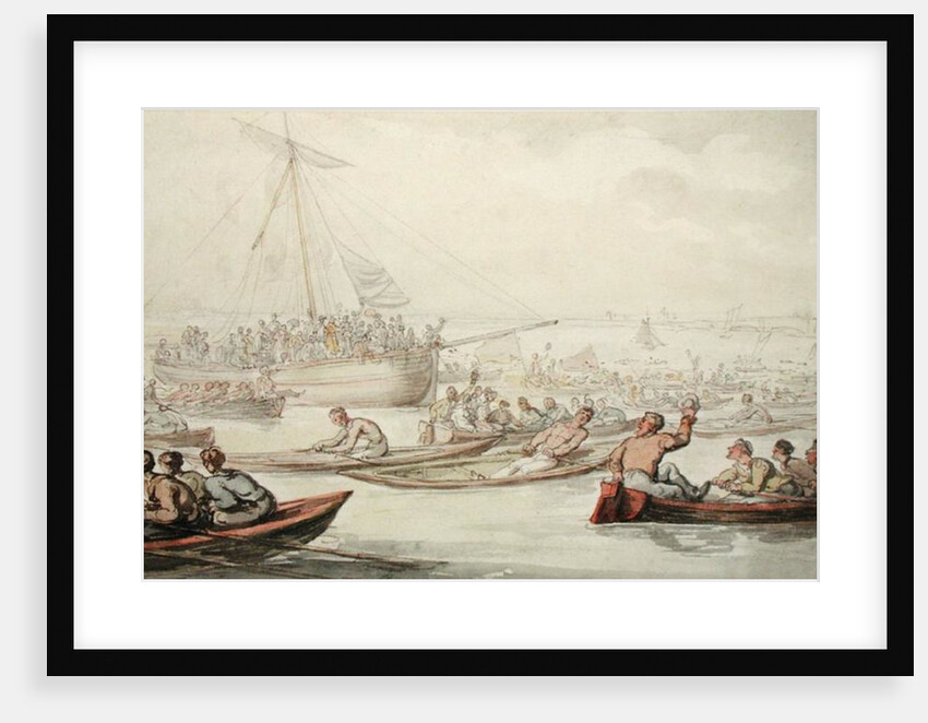 The Annual Sculling Race for Doggett's Coat and Badge, c.1805-10 by Thomas Rowlandson