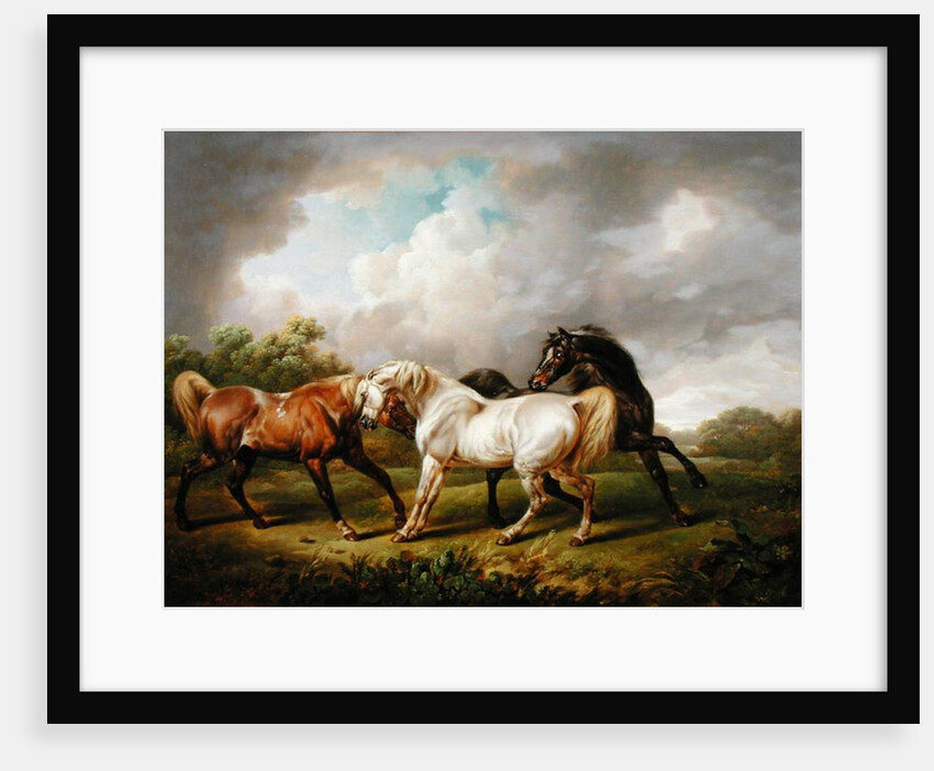 Three Horses in a Stormy Landscape by Charles Towne