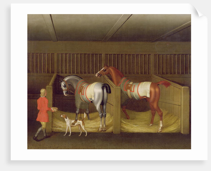 The Stables and Two Famous Running Horses belonging to His Grace, the Duke of Bolton, 1747 by James Seymour