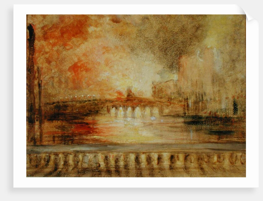 The Burning of the Houses of Parliament, previously attributed to J.M.W. Turner by English School