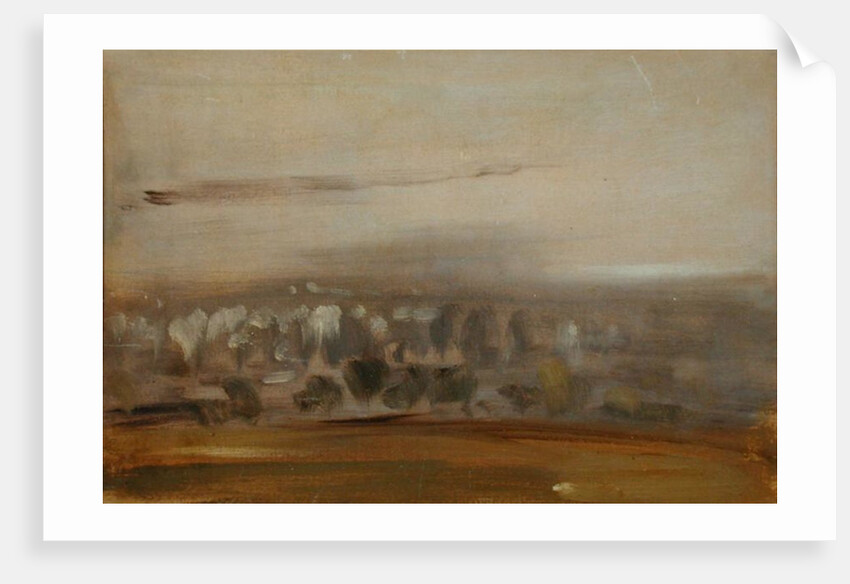 Landscape with Trees on a Slope previously attributed to J.M.W. Turner and also attributed to Peter de Wint by English School